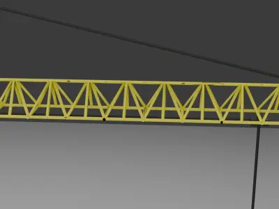 Realistic Tower Crane 3D Model with Detailed Components Free 3D model
