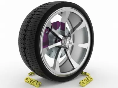 ORTAS CAR WHEEL RIM 131 GAME READY WHEEL RIM TIRE 3D model
