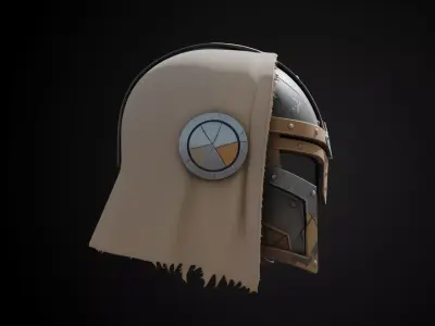 Stylized Desert Rebel Warrior Helmet - Desert Outlaw 3D print model