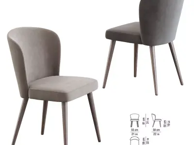 Aston dining chairl by Minotti 3D model