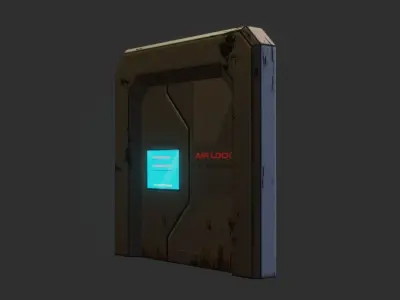 Scifi door Low-poly 3D model order