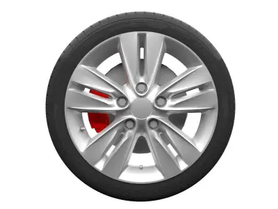 Realistic Wheel 8 tyres 3D model