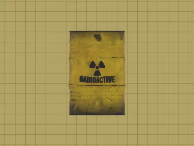 Radioactive waste barrel Low-poly 3D model purchase