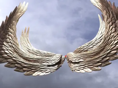 Arch Golden Dragons Flight Wings 3D model