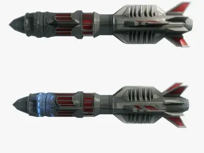 Missile 12 sci-fi low poly Low-poly 3D model