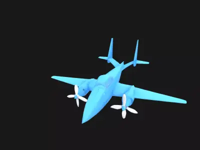 LowPoly Stylized Aircraft 3D Model Game Ready Asset Low-poly 3D model
