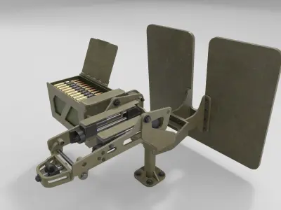 Browning M2 Low-poly 3D model