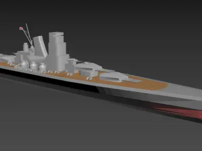 IJN Yamato Low-poly 3D model