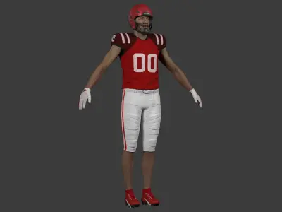 American Football Player African American 3D model