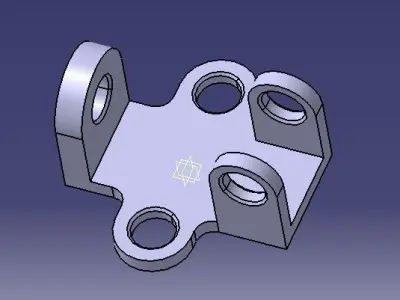 Bracket 3 metal with two holes Free 3D model