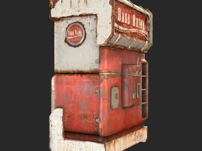 Cold Drink Dispenser Machine Low-poly 3D model