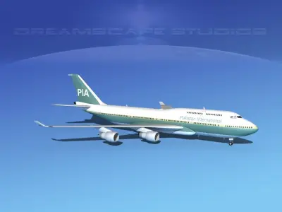Boeing 747-400 Pakistan  3D model