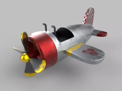 plane toy airplane Low-poly 3D model