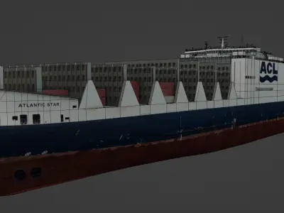 Ro-Ro Container Carrier ATLANTIC STAR Low-poly 3D model