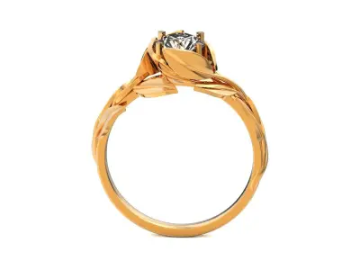 Leaves Engagement Ring 1317 3D print model