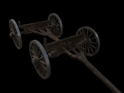 Western wagon Low-poly 3D model get