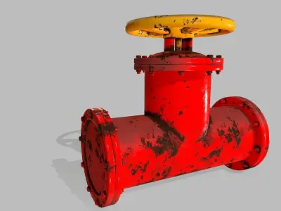 pipe set valve Low-poly 3D model buy