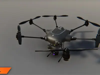 Quadcopter pack - drones Low-poly 3D model
