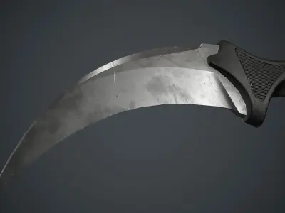 Karambit Knife PBR Game Ready Low-poly 3D model