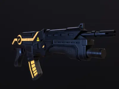 Sci-Fi Energy Weapon Remake Low-poly 3D model