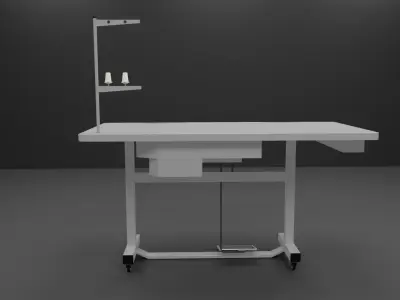 Sewing Table Low-poly 3D model