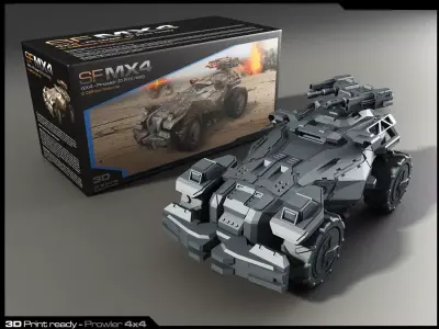 MX4-APC 3D Print futuristic armored vehicle 3D print model purchase