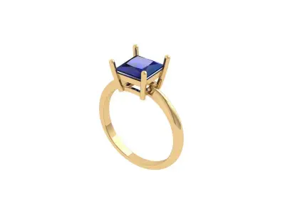 Princess Solitaire Ring 3D print model 4