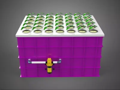 HYDROPONICS AEROPONICS DWC GROWING CLONE STATION MIST PUMP CYCLE 3D model
