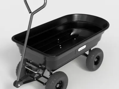 GARDEN DUMP CART Low-poly 3D model