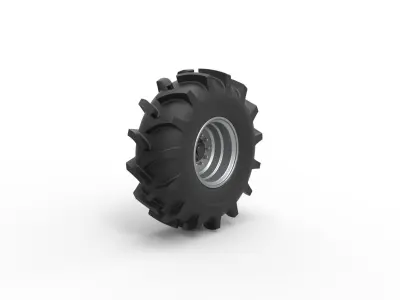 Wheel of Redneck Rave Mud truck Scale 1 to 25 3D print model
