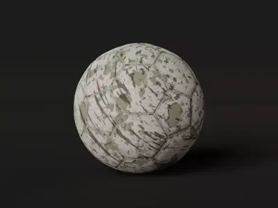 Worn football Low-poly 3D model