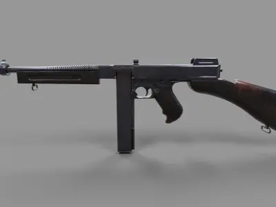 Tommy Gun  Low-poly 3D model