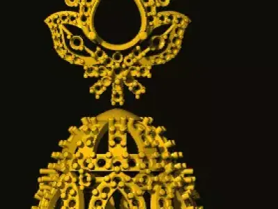 jumka gold jhumka 3D print model