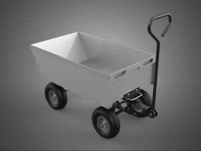 STEEL BED TRAY WHEELBARROW CART TROLLEY WAGON HAND TRUCK PALLET 3D model