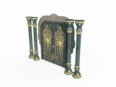 Construction of ancient building gates 3D model