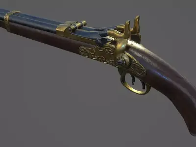 Pistol PBR Low-poly 3D model