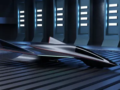 Concept Jet and Hangar Bundle  3D model