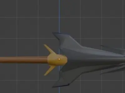 Heavy Long sword Low-poly 3D model