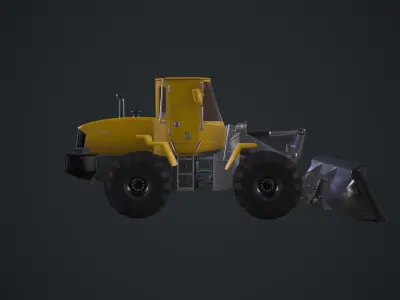 Bulldozer Low-poly 3D model buy