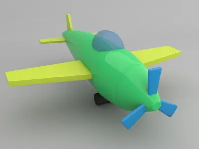 CarToon planer  Low-poly 3D model