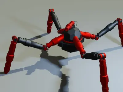 robotic Low-Poly Spider Rigged-Animated model 3D model