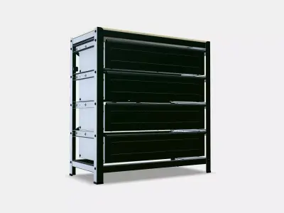 BROR work table with drawers Low-poly 3D model