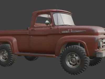 Old Rusty Truck 3d Model 3D model