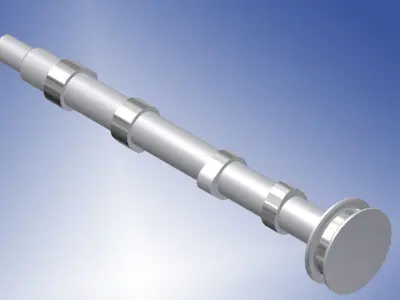 Camshaft with pulley Free 3D model