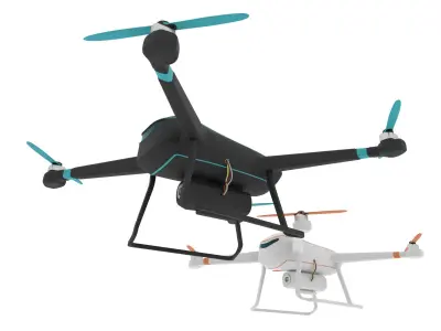 Flycam  Drone Low-poly 3D model