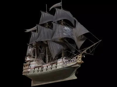 Pirate Ship with PBR Textures 3D model