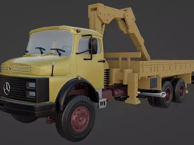 Mercedes Benz 2213 crane truck 3D print model