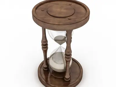 3D Hourglass Model with sand Low-poly 3D model