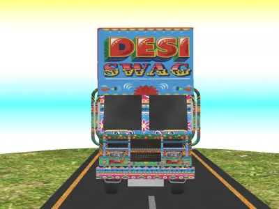 Indian Truck Model 2 Low-poly 3D model