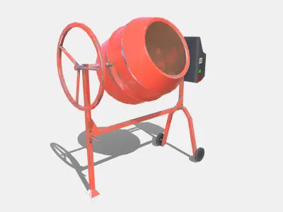 Cement Mixer Low-poly 3D model get